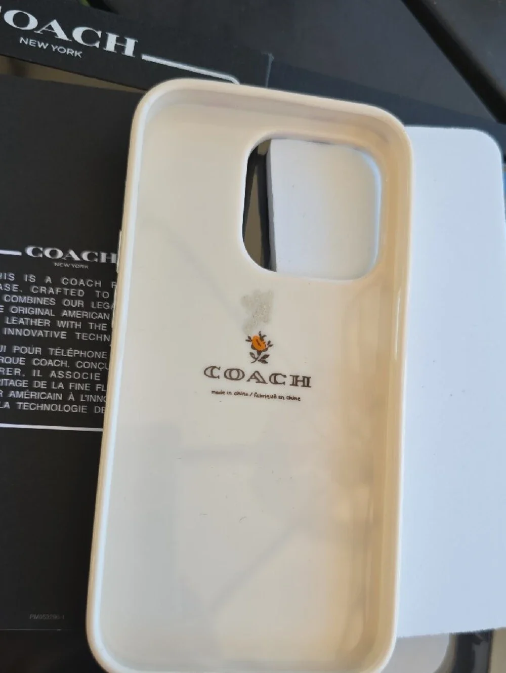 COACH Cream Floral C Logo iPhone Case with Pink & Yellow Flowers